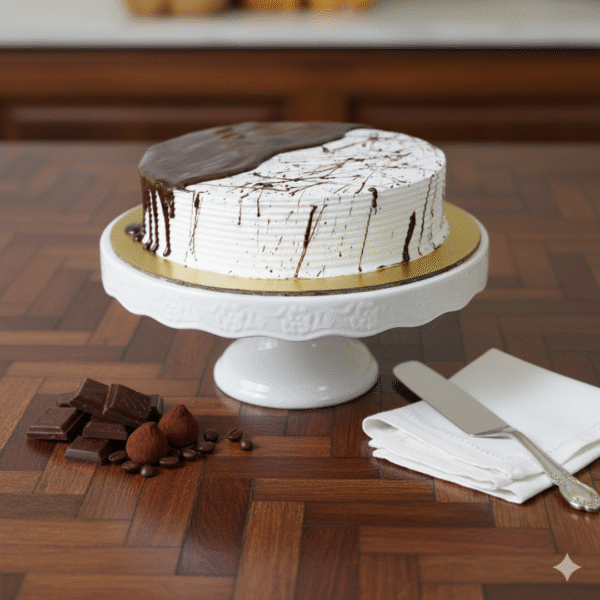 Attractive Belgian Chocolate cake with chocolate mousse filling