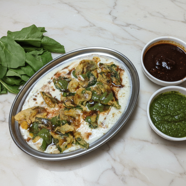 Jain Vegan Palak Chaat