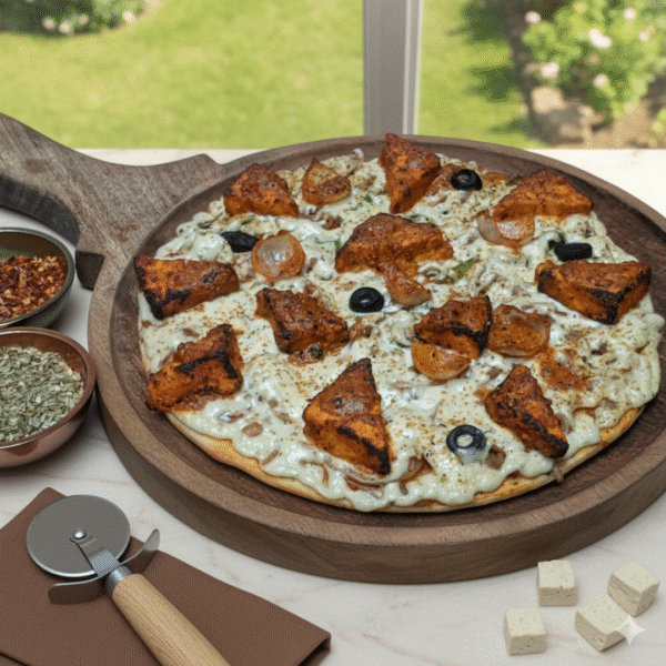 Jain Whole wheat Amritsari Tandoori Tofu Tikka Pizza  (10 inches)
