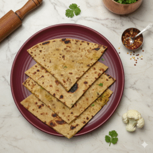 Jain Gobi/ Cauliflower Paratha/ flat bread