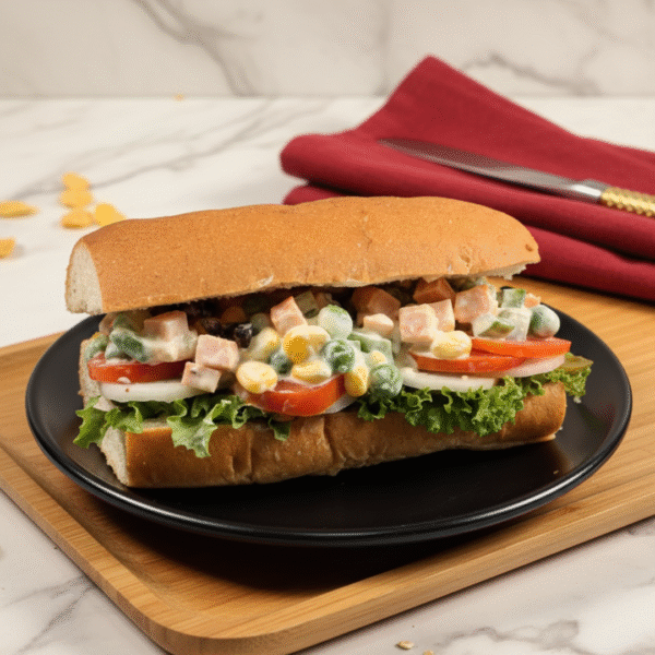 Corn & Peas Sandwich in Vegan Mayo sauce