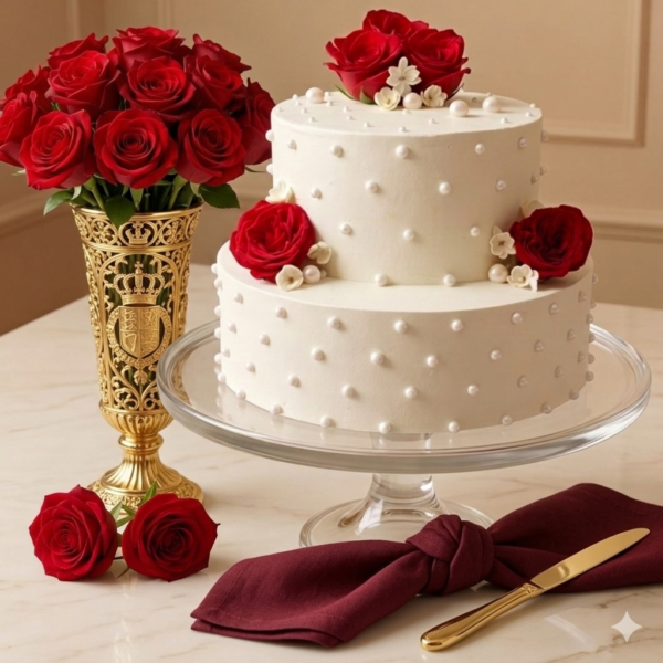The Ruby Rose & Pearl Opulence Cake