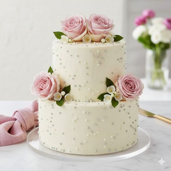 The Ivory Rose Tier Cake