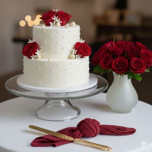 The Ruby Rose & Pearl Opulence Cake